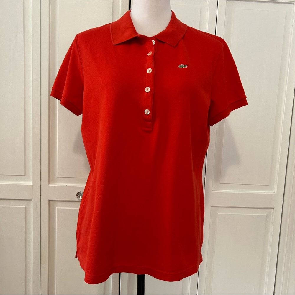 Lacoste Vintage Women's Red Polo Shirt 50(XL)